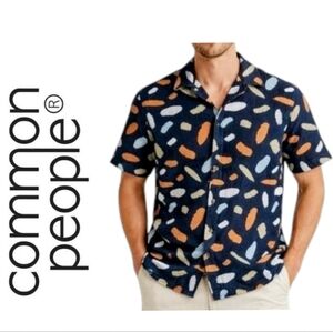Common People Contour All Over Geometric Print Short Sleeve Shirt
